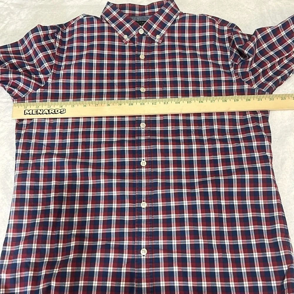 Banana Republic Mens Long Sleeve‎ Button Down Shirt Size Medium Red Blue White